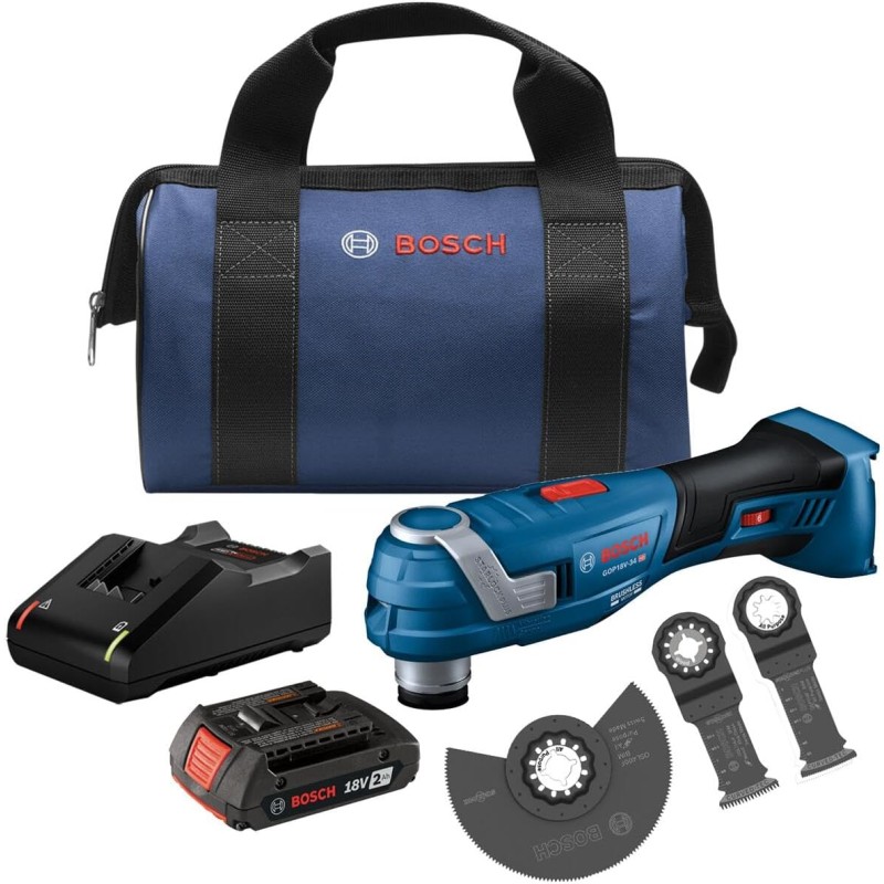 BOSCH GOP18V-34B12 18V Brushless StarlockPlus® Oscillating Multi-Tool ...