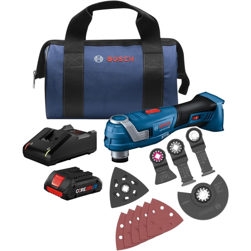 BOSCH GOP18V-34B12 18V Brushless StarlockPlus® Oscillating Multi-Tool ...