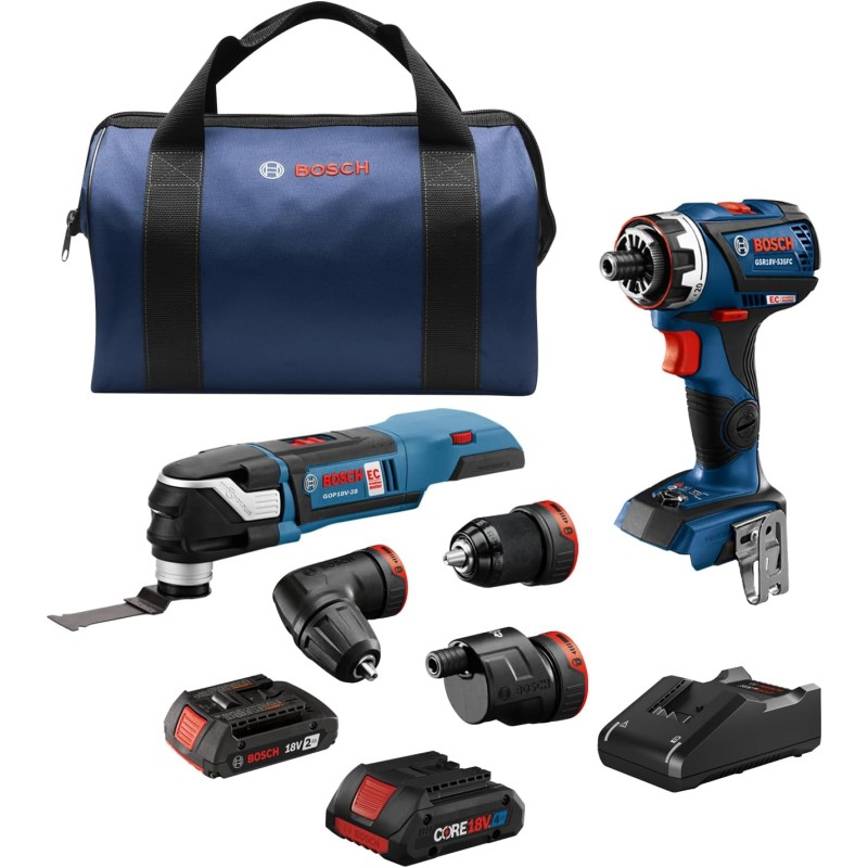 BOSCH GXL18V-270B22 18V 2-Tool Combo Kit With Chameleon Drill/Driver ...