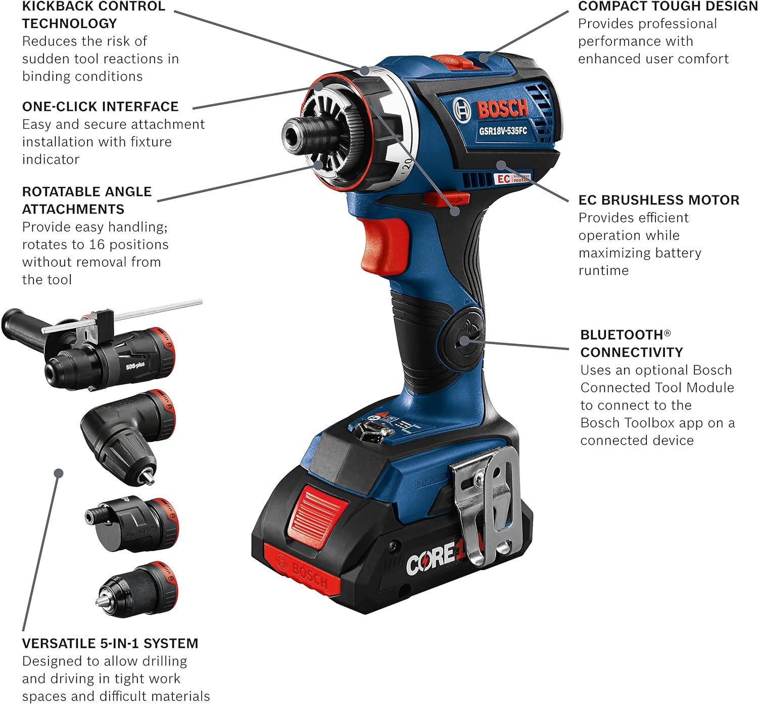 BOSCH GXL18V-270B22 18V 2-Tool Combo Kit With Chameleon Drill/Driver ...